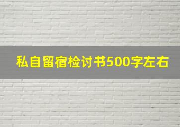 私自留宿检讨书500字左右