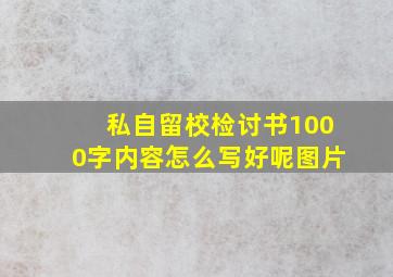 私自留校检讨书1000字内容怎么写好呢图片