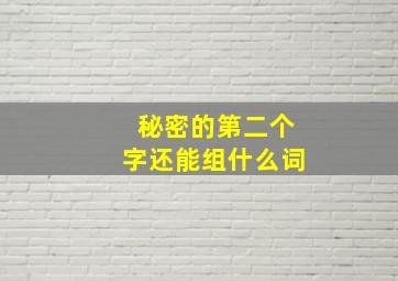 秘密的第二个字还能组什么词