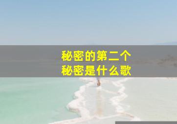 秘密的第二个秘密是什么歌