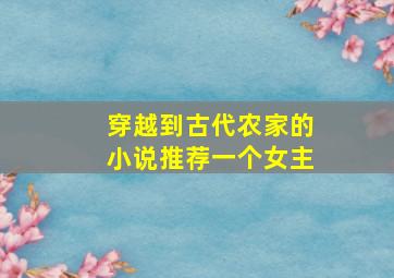 穿越到古代农家的小说推荐一个女主