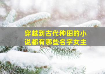 穿越到古代种田的小说都有哪些名字女主