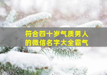 符合四十岁气质男人的微信名字大全霸气