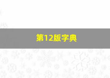 第12版字典