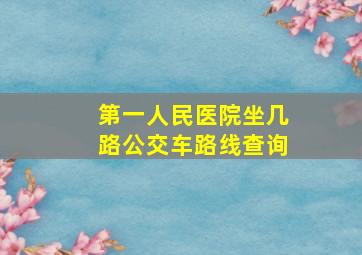 第一人民医院坐几路公交车路线查询