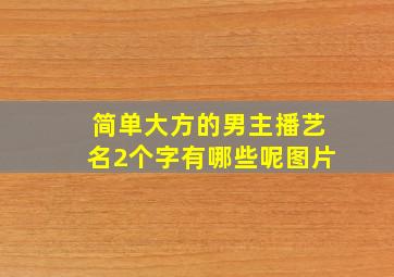 简单大方的男主播艺名2个字有哪些呢图片