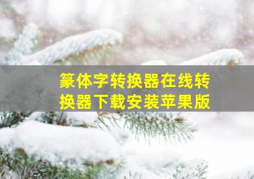 篆体字转换器在线转换器下载安装苹果版