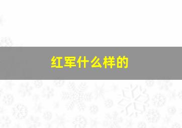 红军什么样的