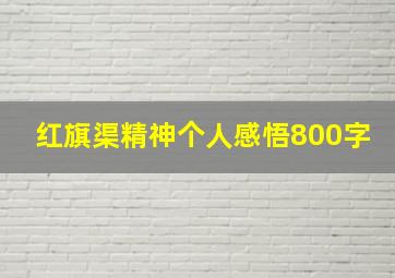 红旗渠精神个人感悟800字