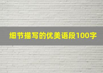 细节描写的优美语段100字