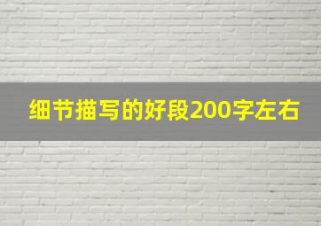 细节描写的好段200字左右