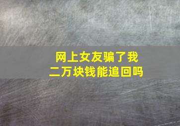 网上女友骗了我二万块钱能追回吗