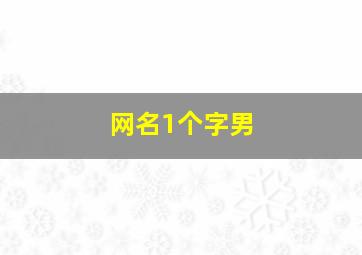 网名1个字男