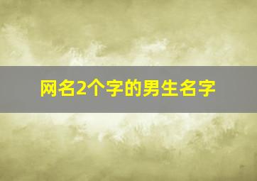 网名2个字的男生名字