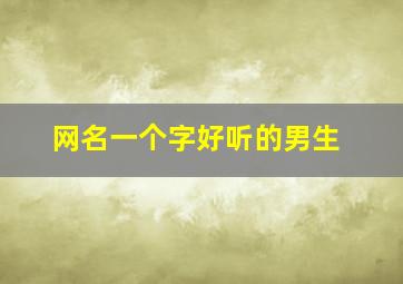 网名一个字好听的男生