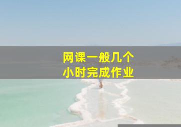 网课一般几个小时完成作业