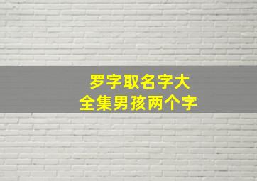 罗字取名字大全集男孩两个字