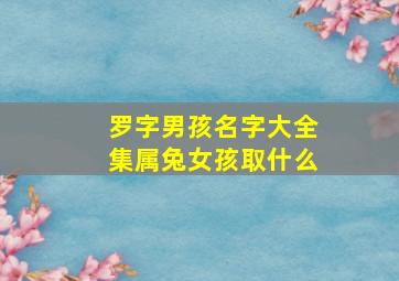 罗字男孩名字大全集属兔女孩取什么