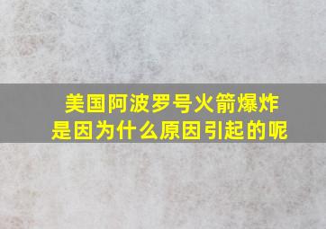 美国阿波罗号火箭爆炸是因为什么原因引起的呢