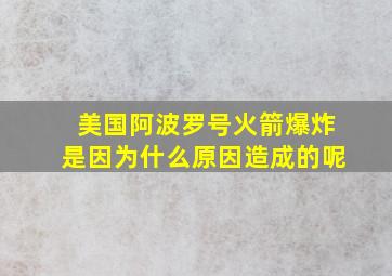 美国阿波罗号火箭爆炸是因为什么原因造成的呢