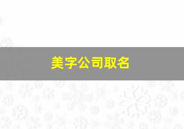 美字公司取名