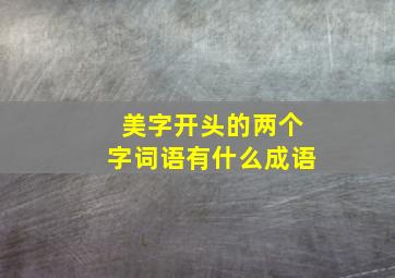 美字开头的两个字词语有什么成语