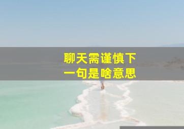 聊天需谨慎下一句是啥意思