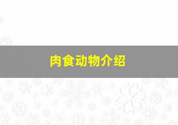 肉食动物介绍