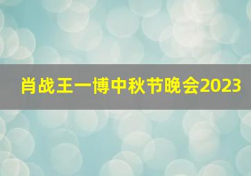 肖战王一博中秋节晚会2023