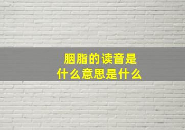 胭脂的读音是什么意思是什么