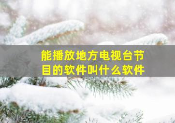 能播放地方电视台节目的软件叫什么软件