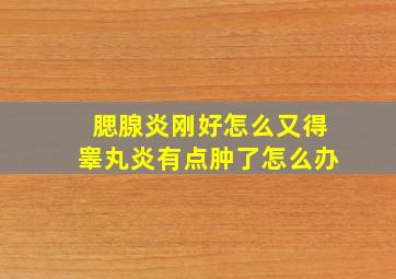 腮腺炎刚好怎么又得睾丸炎有点肿了怎么办