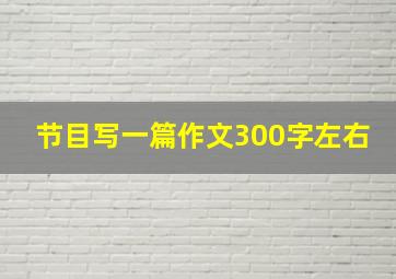 节目写一篇作文300字左右