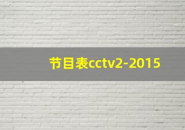 节目表cctv2-2015