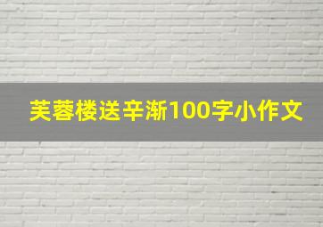 芙蓉楼送辛渐100字小作文