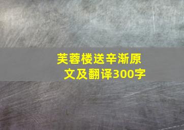 芙蓉楼送辛渐原文及翻译300字