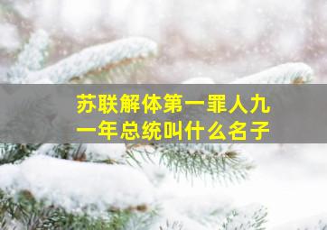 苏联解体第一罪人九一年总统叫什么名子