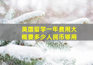 英国留学一年费用大概要多少人民币够用