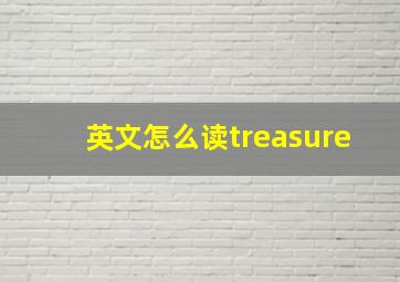 英文怎么读treasure