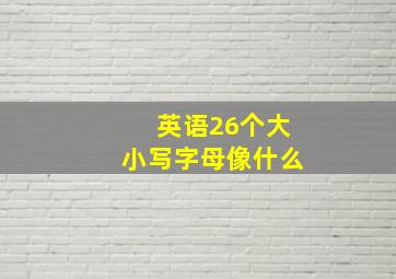 英语26个大小写字母像什么