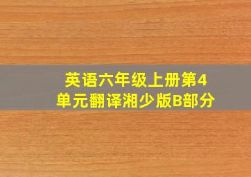 英语六年级上册第4单元翻译湘少版B部分