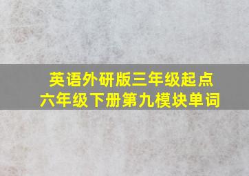 英语外研版三年级起点六年级下册第九模块单词