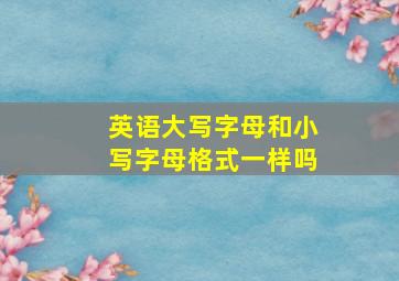 英语大写字母和小写字母格式一样吗