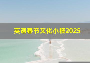 英语春节文化小报2025