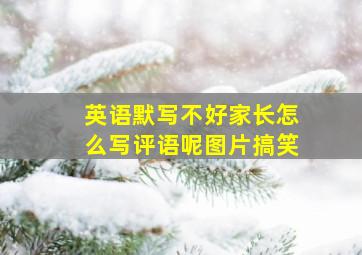 英语默写不好家长怎么写评语呢图片搞笑