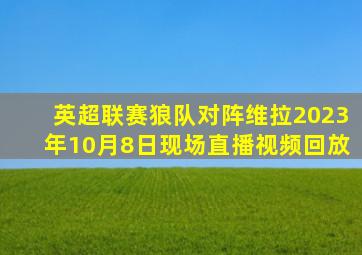 英超联赛狼队对阵维拉2023年10月8日现场直播视频回放