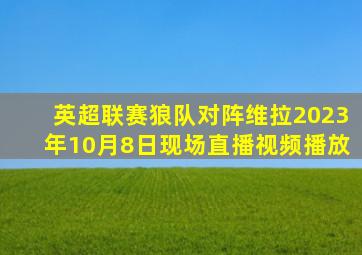 英超联赛狼队对阵维拉2023年10月8日现场直播视频播放