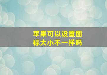 苹果可以设置图标大小不一样吗