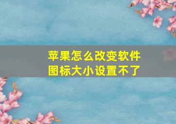 苹果怎么改变软件图标大小设置不了