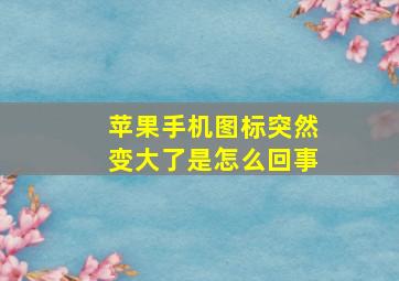 苹果手机图标突然变大了是怎么回事